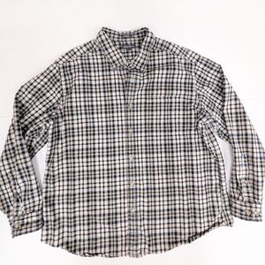 Eddie Bauer Brown And Cream Cotton Flannel Button Down XL [281]